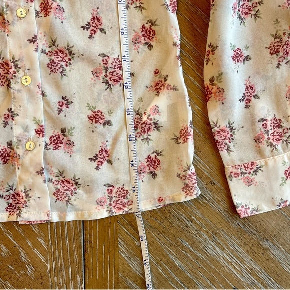 Mia Joy by Joyfolie Sheer Chiffon Jasmine Top in Floral Sz 7 - Picture 8 of 12